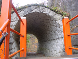 つり橋手前のトンネル