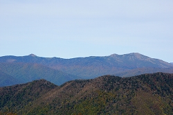 左から笠ヶ岳、小至仏山、至仏山
