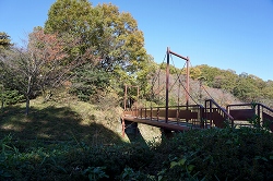 織姫公園の鉄製つり橋