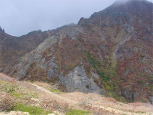 登山道と紅葉