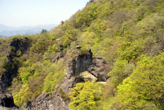 大砲岩から見た第四石門