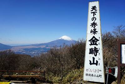 金時山大看板と富士山